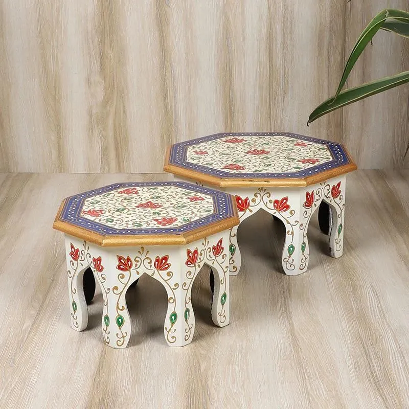 Rang manch Painted Stool - Set Of Two media 1
