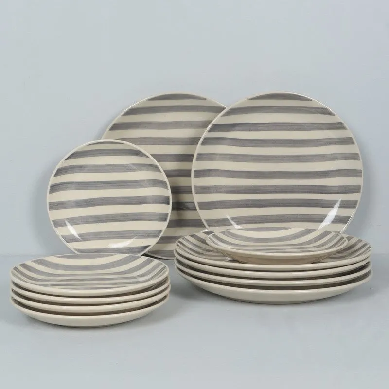 Elarion Dinner Plate (Grey,White) - Set of Twelve media 5