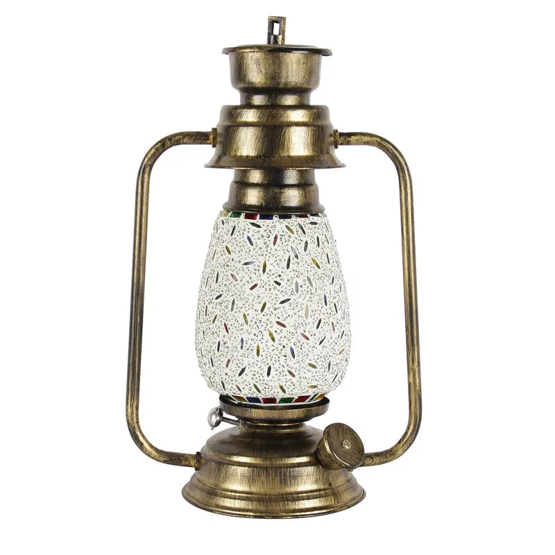 Siera Mosaic Lantern Iron & Glass Table Lamp - Multicolor media 5