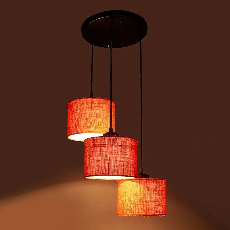 Sunset Glow Triple Metal Ceiling Lamp - Orange media 6
