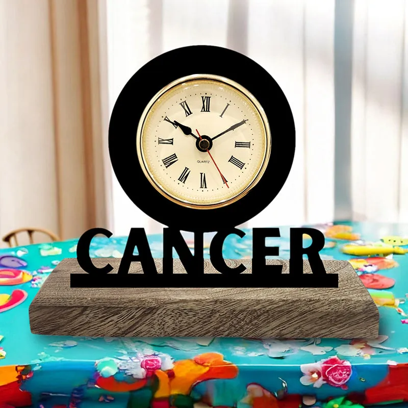 Cancer Zodiac Analog Table Clock media 1