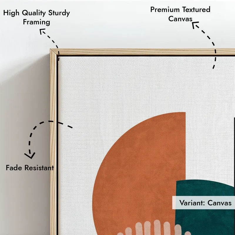 Linear Phase Canvas Wall Painting With Brown Frame media 8