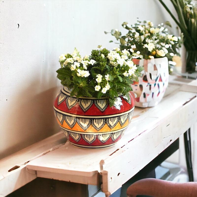 Navya Ethnic Planter - Red & Yellow media 6