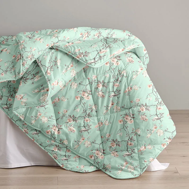 Bellara Floral Cotton Comforter (Mint Green) - 180 GSM - 5