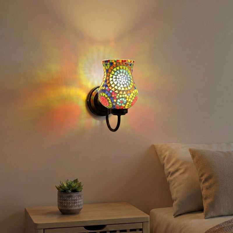 Mosaic Mandala Glass Wall Lamp