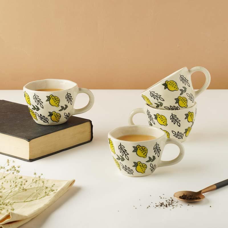 Lemony Ceramic Tea Cup (210 mL Each) -  Set of Four media 4