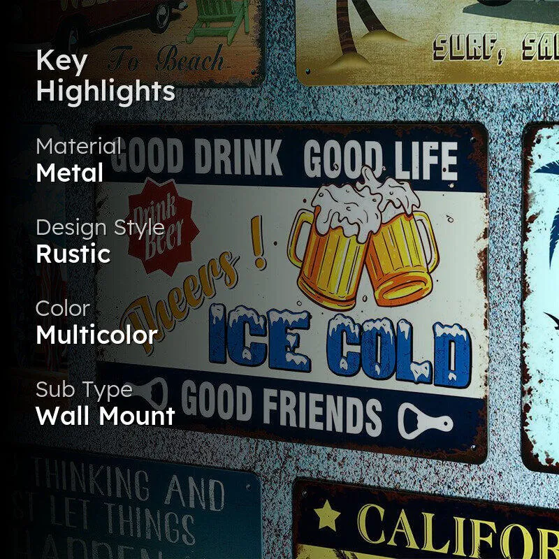 Good Drink Good Life Retro Metal Wall Accent media 2