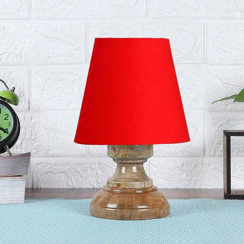 Harolda Fabric Table Lamp - Red,Brown media 3