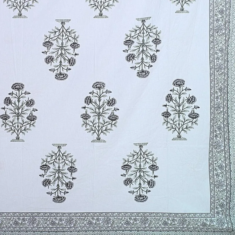 ShahiGuldaan Handblock Printed Cotton Bedsheet (Black) - 400 TC media 8