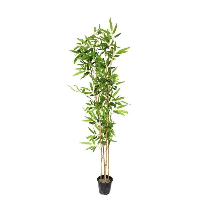 Petaluxe Artificial Bamboo Plant With Black Plastic Pot - 5.1 Feet media 3