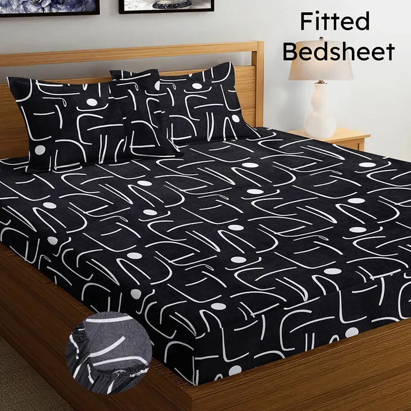 Juniper Fitted Bedsheet (Black) - 180 GSM media 3