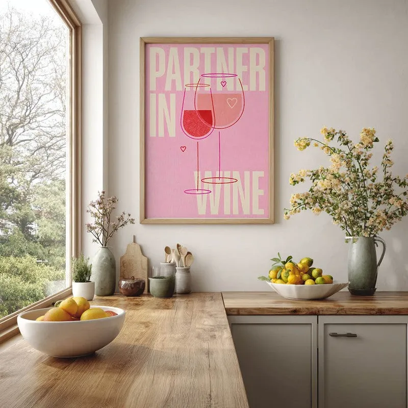 Partner In Wine Archival Canvas Wall Art - Brown media 5