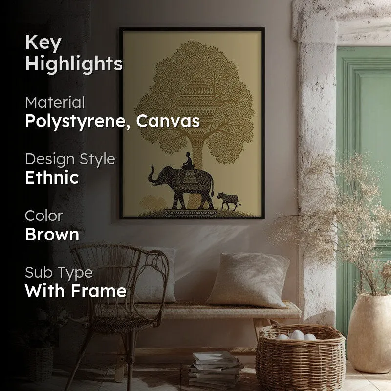Kalpana Canvas Wall Painting With Black Frame media 2