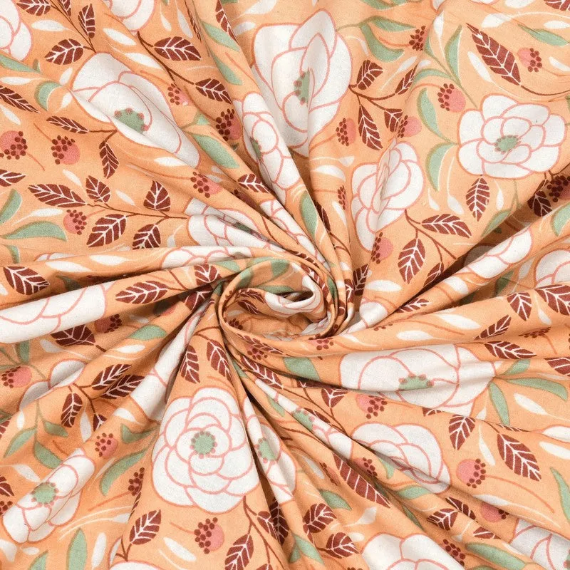 Loomva Cotton Bedsheet (Orange,Green) - 240 TC media 6
