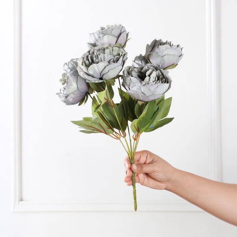 Blushira Rose Fabric Artificial Flower - Grey media 4