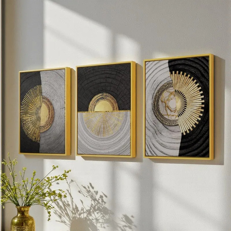 Maribel Abstract Cotton Canvas Wall Art - Set Of Three media 1