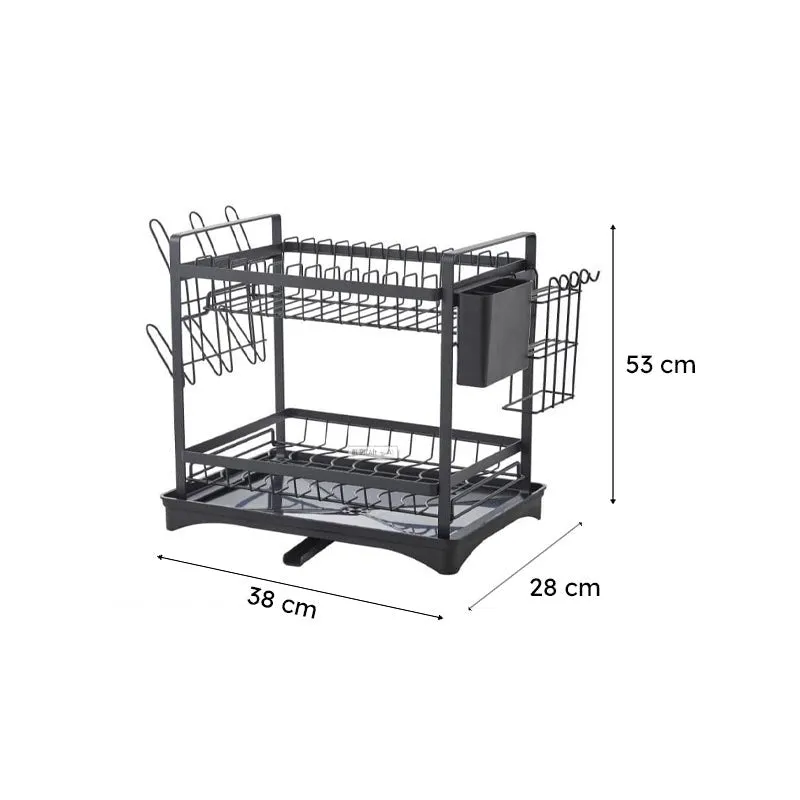 Plate Parade 2-Tier Carbon Steel Dish Rack - Black media 9