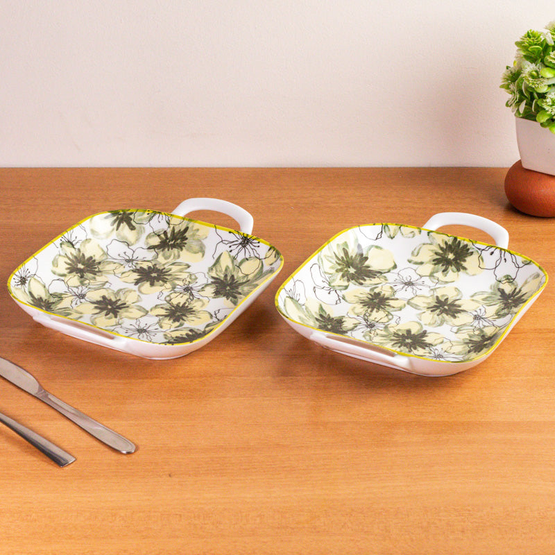 Golden Leaf Porcelain Platter - Set Of Two media 3