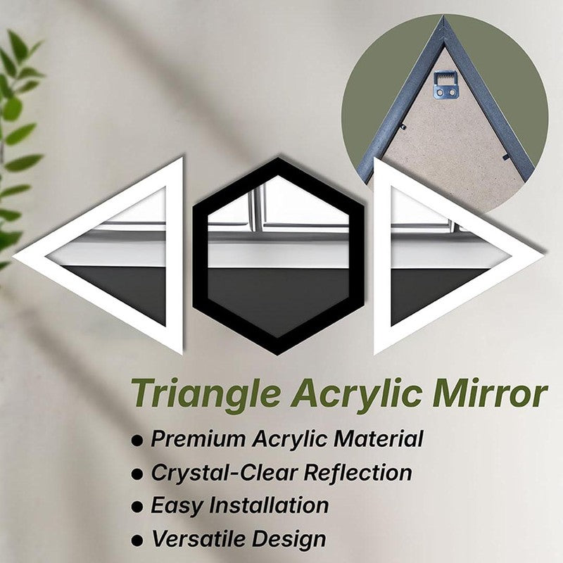 Facet Glow Wall Mirror (White,Black)- Set of Three media 6