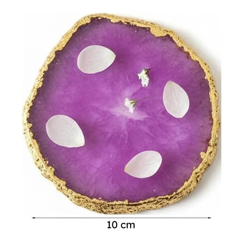 Celeste Handcrafted Crystal Agate Coaster (Pink) - Set Of Two media 5