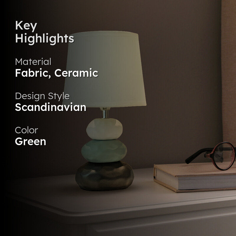 Atmosfera Ceramic LED Fabric Table Lamp - Green media 2