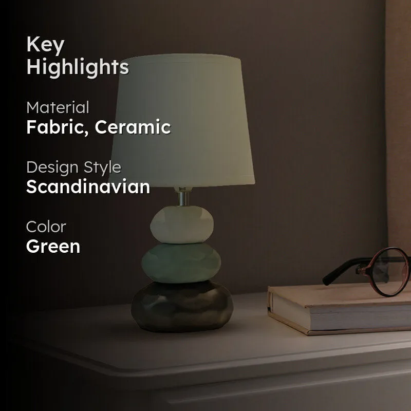 Atmosfera Ceramic LED Fabric Table Lamp - Green media 2