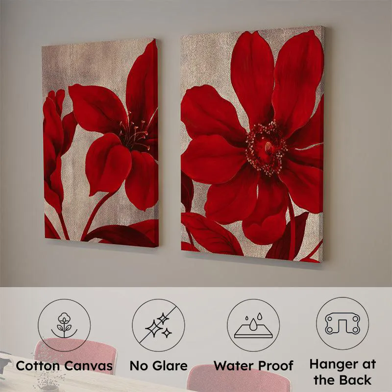 Hibiscus Bloom Wall Painting - Set Of Two media 6