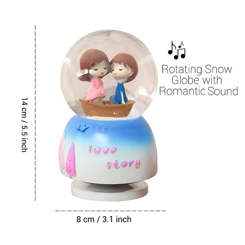 Frosty Romance Glass Snow Globe Showpiece media 5