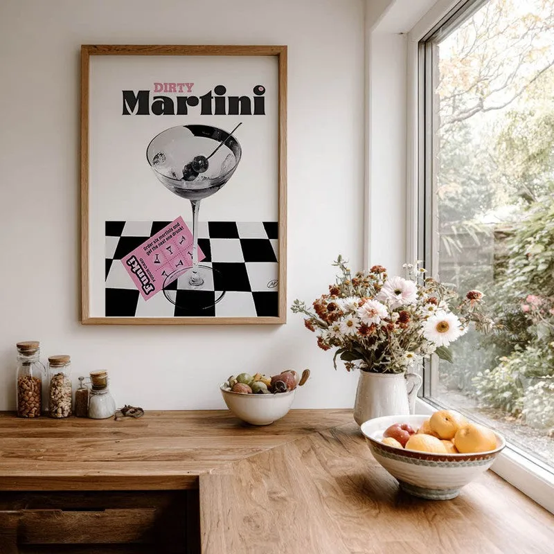 Checks Martini Archival Canvas Wall Art - Brown media 7