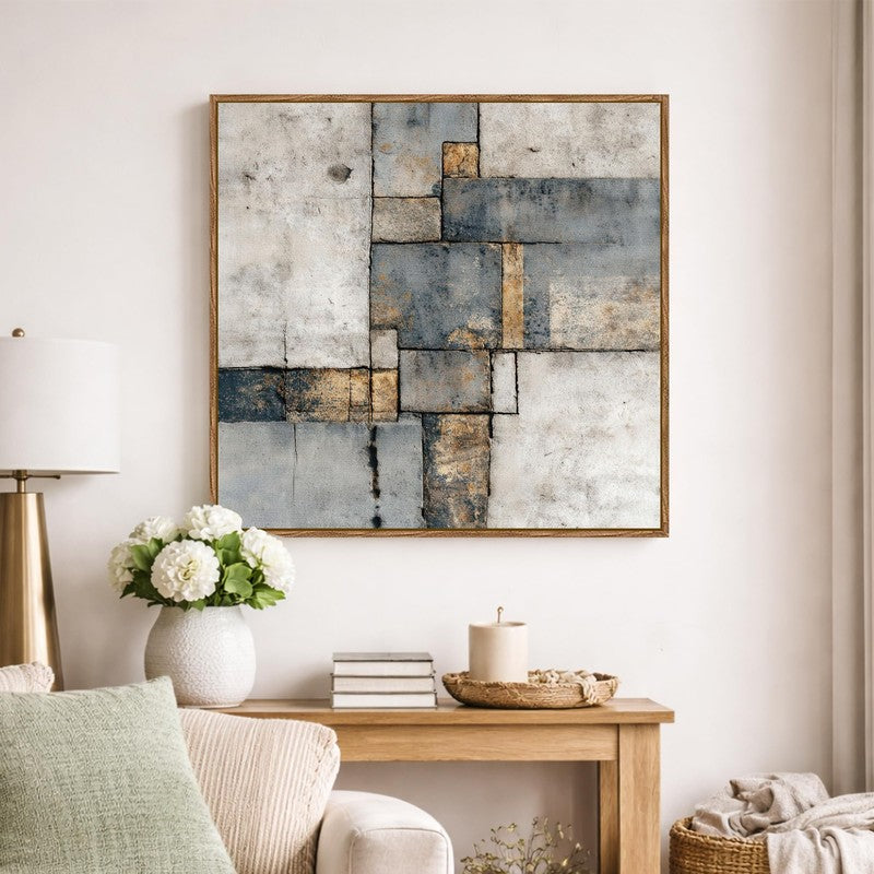 Abstract Layers Canvas Wall Art With Frame