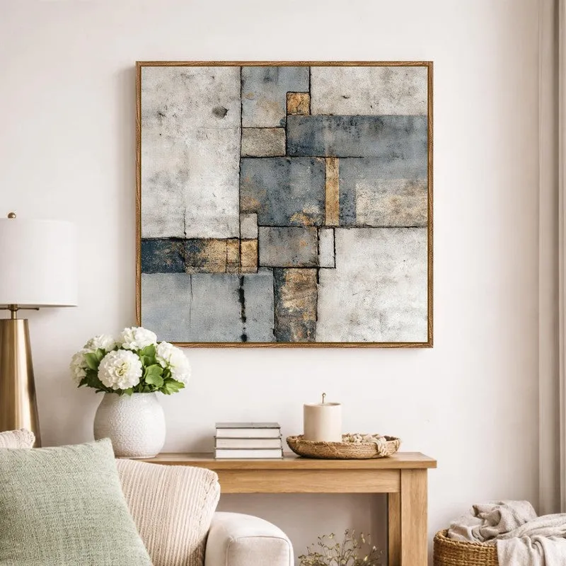 Abstract Layers Canvas Wall Art With Frame media 1