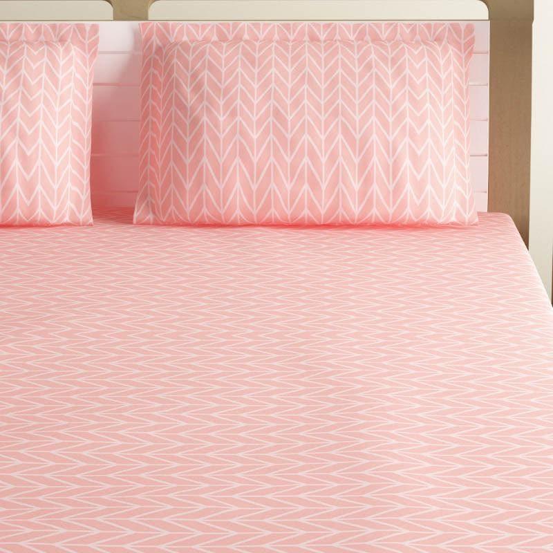 Swayam Madonna Printed Cotton Bedsheet (Pink) - 180 TC media 3