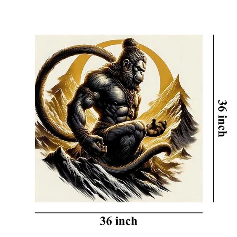 Vigorous Hanuman Wall Painting media 7