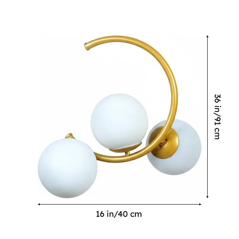 Pearl Curve Iron Moon Ceiling Lamp media 6