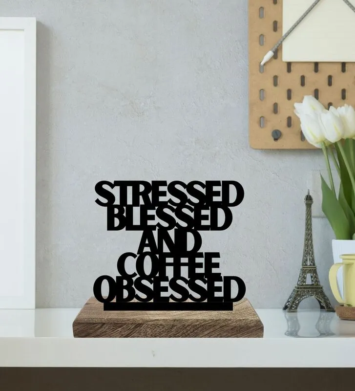 Caffeinated Comfort Typography Showpiece - Set Of Two media 4