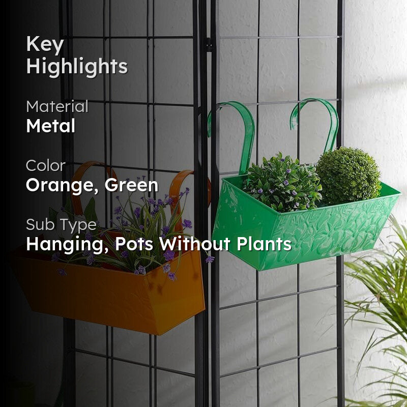 Yin & Yang Planter Set- Green/Orange media 2