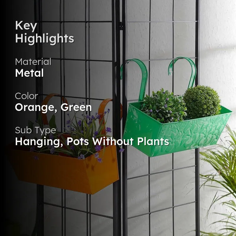 Yin & Yang Planter Set- Green/Orange media 2