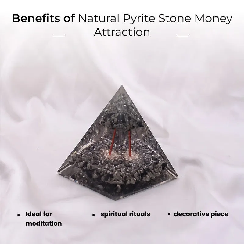 Pyrite Money Attraction Glass Pyramid media 10