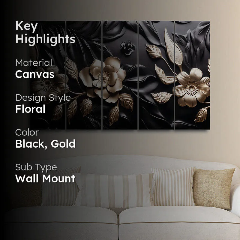 Flora Obsidia II Canvas Wall Art - Set Of Five media 2