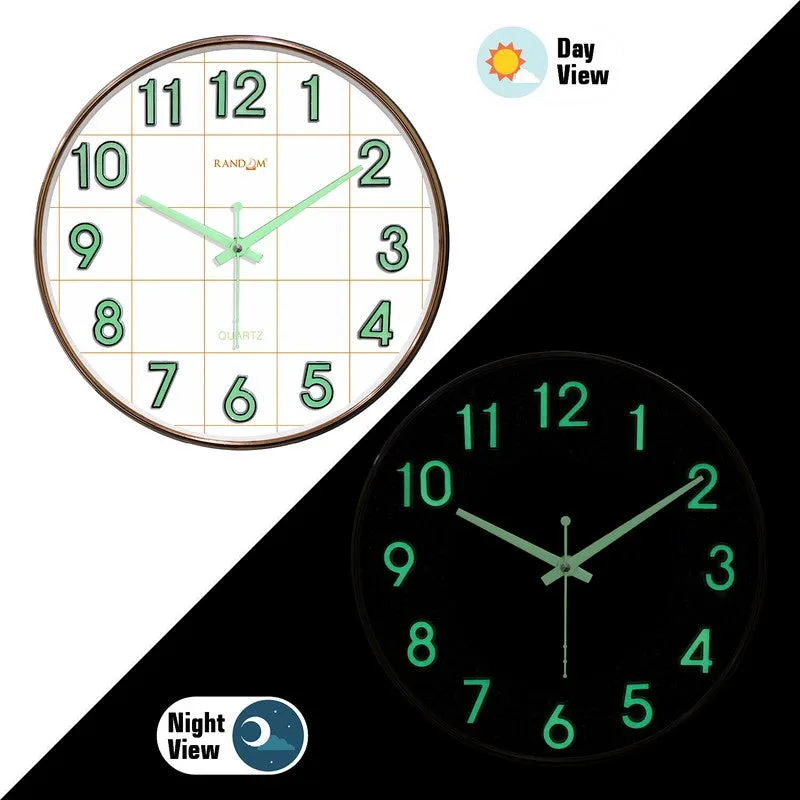 Opulent Analog Plastic Wall Clock - Gold & Green media 4