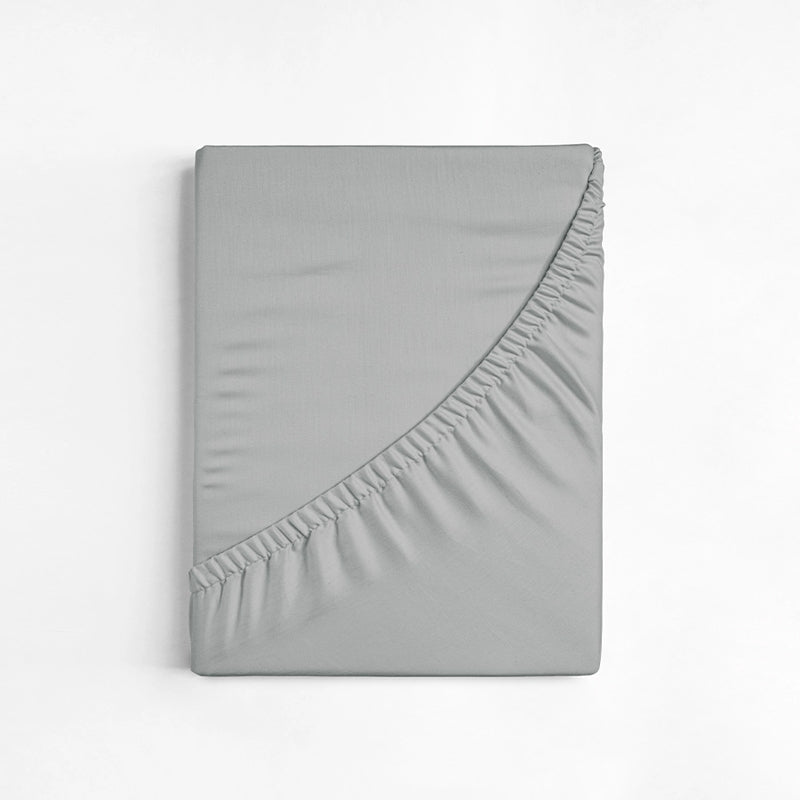 Maison Solid Cotton Bedsheet (Light Grey) - 400 TC media 11
