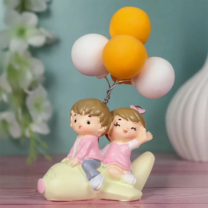 Young Love In Air Resin Showpiece - Yellow media 5