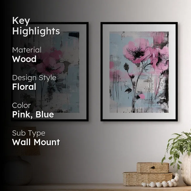 Pink Poppy Dreams Wall Art With Frame - Set Of Two media 2