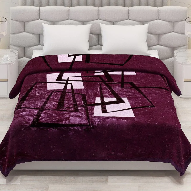 Monte Carlo Crimson Graphique Blanket (Purple) - 600 GSM media 4