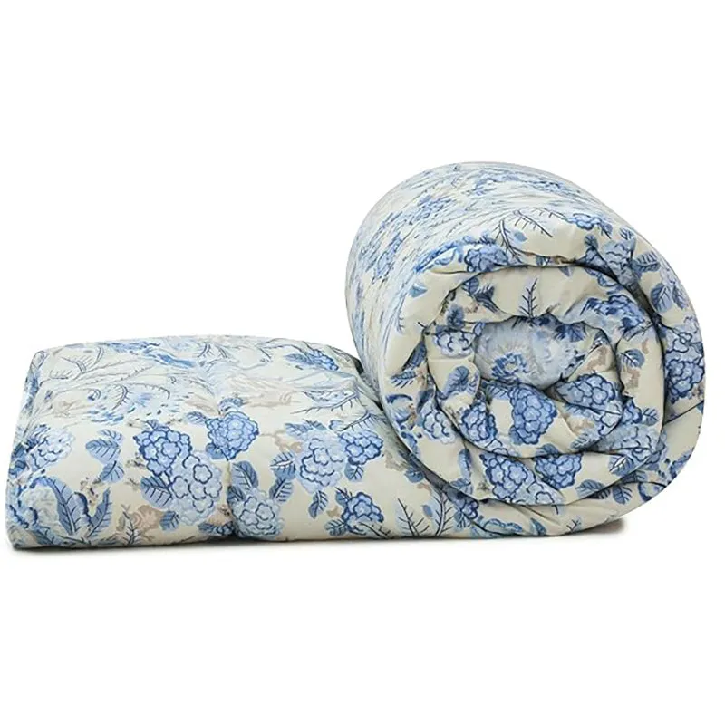 Tropical Blues Floral Microfiber Comforter - 150 GSM media 4