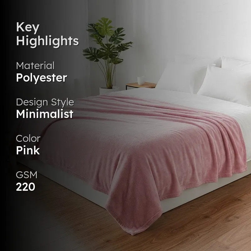 Soft Elite Blanket(Pink) - 220 GSM media 2