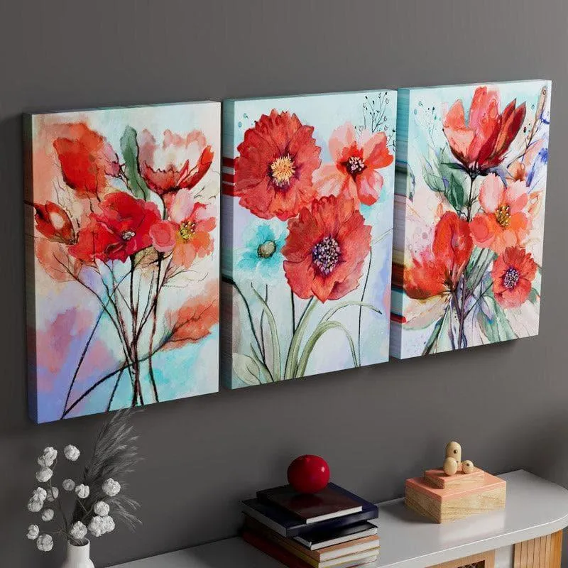 Bloom Parade Wall Painting - Set Of Three media 5