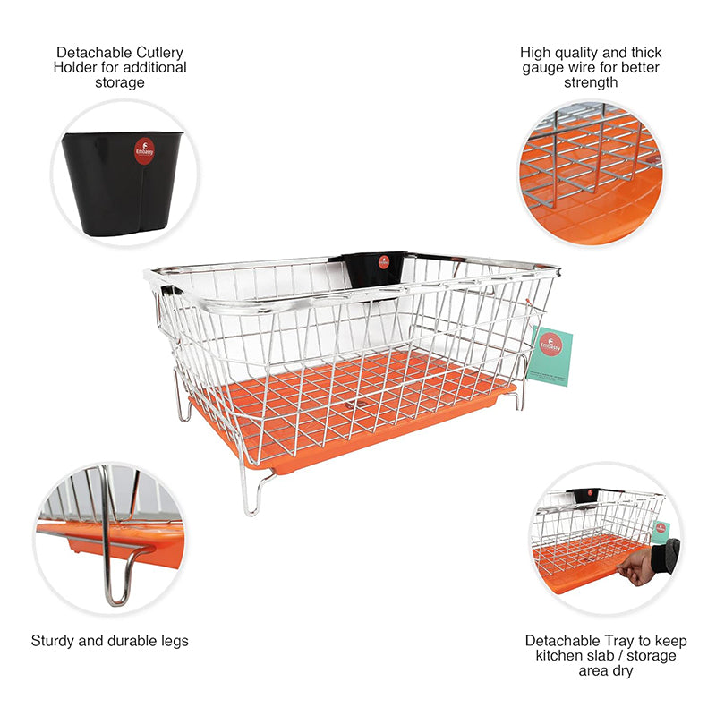 Zave Dish Drainer Basket With Tray media 7