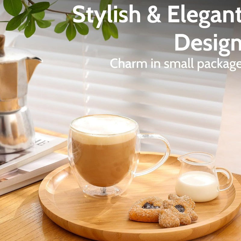 Elegant Glass Coffee Mug (80 mL Each) - Set Of Two media 7