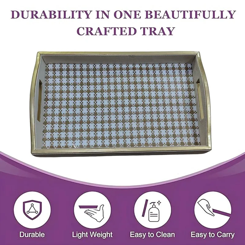 Checkra Faux Leather Serving Tray media 4
